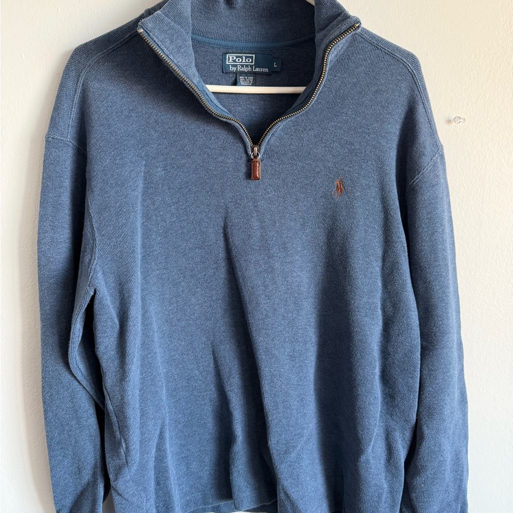 Ralph Lauren Men's Zip-Up Blue Sweater